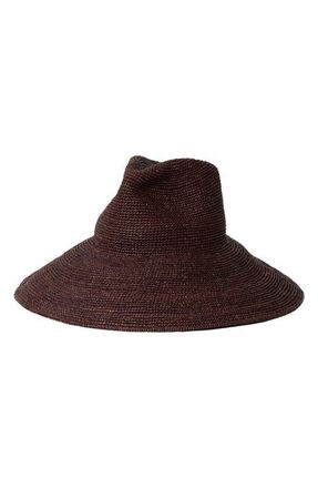 Janessa Leon&eacute; Waverly Wide Brim Packable Straw Hat in Chocolate at Nordstrom, Size X-Large