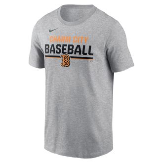 Nike Baltimore Orioles Stacked City Connect Nike Mens MLB T-Shirt in Grey | N19906GOLE-YNQ