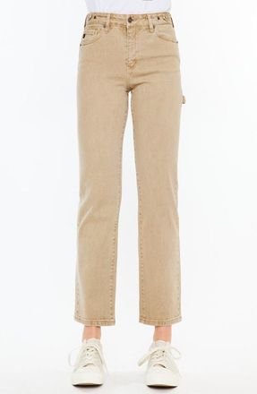 Kancan Ashley High Rise True Straight Jeans in Tan Wash at Nordstrom, Size 29