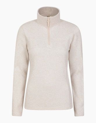 Mountain Warehouse Womens Mountain Warehouse Womens/Ladies Idris Half Zip Fleece Top - Cream - Size: 24