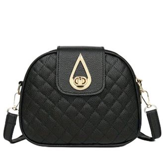 Generic Diamond Quilted Black Stylish Cross Body Handbag for Women