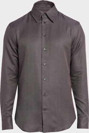 Emporio Armani Mens Micro-Dot Cotton Modern Fit Sport Shirt