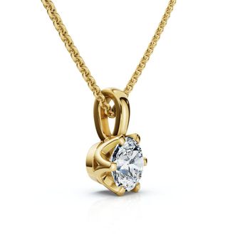 Pompeii3 1/4Ct Round Solitaire Brilliant Cut Lab Grown Diamond Pendant 18 Necklace