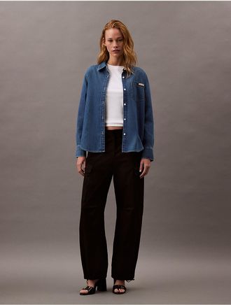 Calvin Klein Jeans Calvin Klein Womens Classic Denim Shirt - Blue - XS