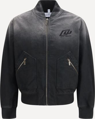 Off-white Washed denim Bomber Jacket Male 52