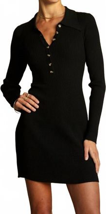 Araminta James Knit Long Sleeve Mini Dress In Black