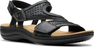 Clarks Laurieanne Faye Sandal in Black Leather at Nordstrom Rack, Size 9.5