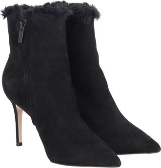 Gianvito Rossi Womens Suede Fur-Lined Bootie, Size 40 (Authentic Pre-Loved)