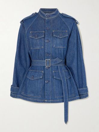 Polo Ralph Lauren Giacca In Denim Con Cintura - Blu