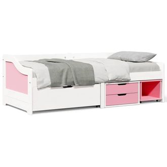 Berkfield Home Day Bed with 3 Drawers without Mattress IRUN White&Pink 90x200 cm in Pink