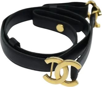 Chanel Pre-owned Belts, female, Black, Size: ONE SIZE Pre-owned Vintage Leather Belt