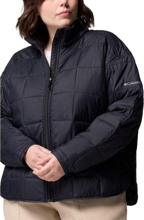 Columbia Sienna Hill Water Repellent Quilted Nylon Jacket in Black at Nordstrom, Size 2X