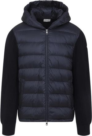 Moncler Blauwe Trui voor Mannen Aw 25 - Heren - Winterjassen - Blauw - XL - Wol - Jassen