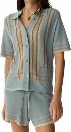 Guest In Residence Havana Shirt In Clear Sky Combo
