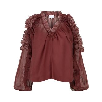 Dante6 Dames, Blouses & Shirts, Rood, Maat: XS Chiffon