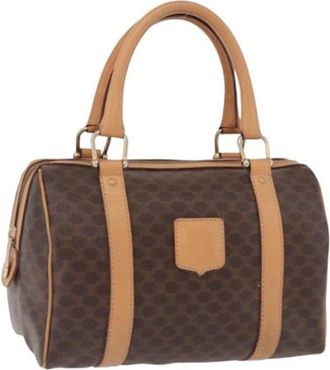 Celine Pre-owned Vintage Canvas Boston Bag - Dames - Vintage Handtas - Bruin - ONE Size - Leer - Vintage