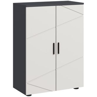 Kleankin Small Bathroom Cabinet - Bathroom Storage Cabinet with 2-Doors Cupboard - 2 Adjustable Shelves and Soft Close Mechanism - Grey | TJ Hughes B