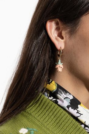 Marni Earrings With A Floral Motif, Womens, Gold