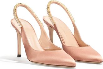 Temperley London Raven Satin Slingbacks in Nude at Nordstrom, Size 10