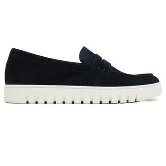 Vionic Uptown Suede Mens Loafers Shoes - Navy Blazer - Size:UK 11