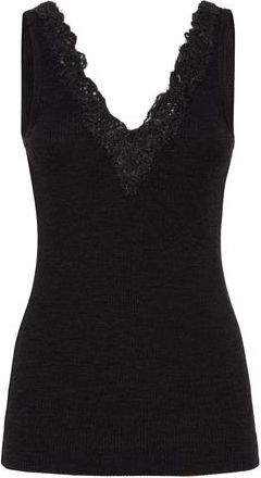 Brunello Cucinelli Ribbed jersey top in Anthracite at Nordstrom, Size Xx-Large Eu