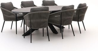 Bellagio la vita attrattiva Bellagio Mineo/Induno Ellips 240cm dining tuinset 7-delig