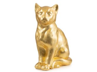 Schubiger M&ouml;bel Figur Katze Sitzend Gold H: 41 cm