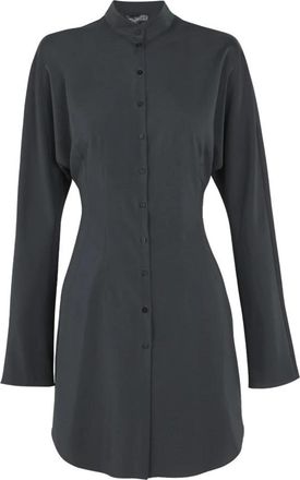 Cortana Fitted Long Shirt - Dames - Tunieken - Groen - L - Leer - Overhemden