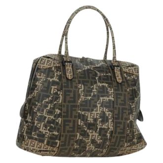 Fendi Pre-owned Handbags, female, Beige, Size: ONE SIZE Pre-owned Vintage Zucca Canvas Hand Bag