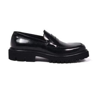 Baldinini Gekreukelde Lederen Loafer - Heren - Schoenen - Zwart - Maat: 42 1/2 EU Leer