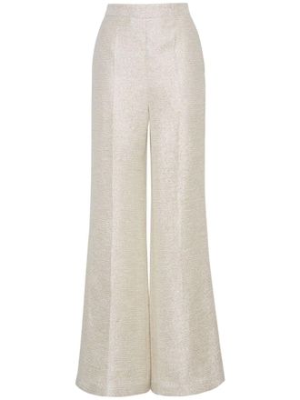 Adam Lippes Bettina metallic wide-leg trousers - Neutrals