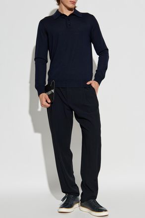 Giorgio Armani Pleated Trousers, Mens, Black