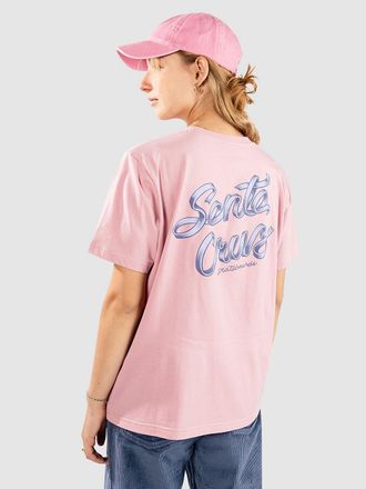 Santa Cruz Ribbon Script Dot T-Shirt rosa