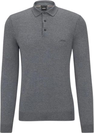 HUGO BOSS Bono L Poloshirt - Heren - Polos - Grijs - 2XL - Wol - Tops