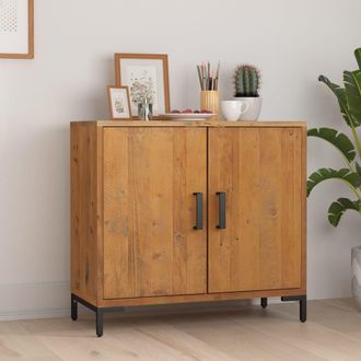 vidaXL Aparador De Madera Maciza De Pino Marr&oacute;n 75x35x70 Cm Vidaxl