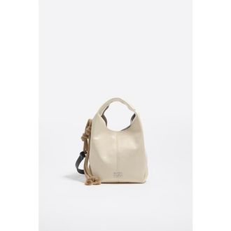 Bimba & Lola Leather Mini Paper Bag SS26 in Ivory at Nordstrom