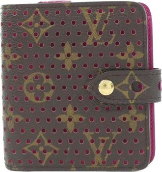 Louis Vuitton Fuchsia Marron Coated Canvas Wallet (Bi-Fold) (Pre-Owned)