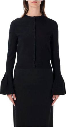 Stella McCartney Compact Knit Bell Sleeve Cardigan - Dames - Vesten - Zwart - S - Polyester - Truien & Vesten