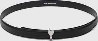 Ami Cintura sottile in pelle con fibbia logo Ami de Caur