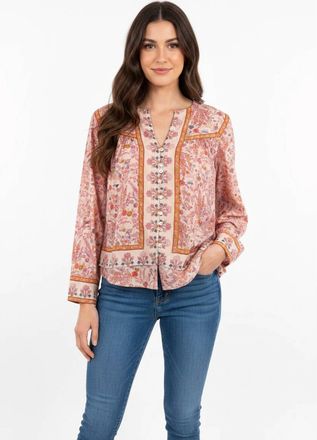 Cleobella Vivien Long Sleeve Top In Pink