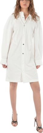 Bottega Veneta White Solid Mini Shirt Dress