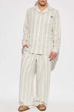 Dolce & Gabbana Striped Pattern Trousers, Mens, Cream