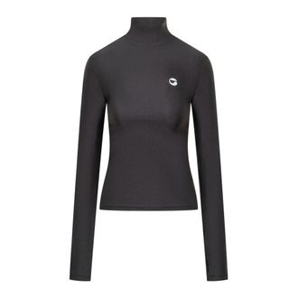 Coperni Strakke Top met Hoge Hals - Dames - Longsleeves - Zwart - XS - Tops