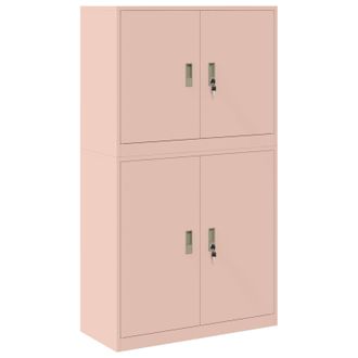 vidaXL Armario De Almacenamiento 2 Uds. Rosa 90 X 40 X 160 Cm Acero Vidaxl