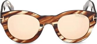 Tom Ford Eyewear Occhiali da sole con effetto tartarugato - Marrone