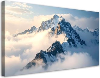 Feeby Cuadro En Lienzo, Cumbres Nevadas Panorama, 120x60