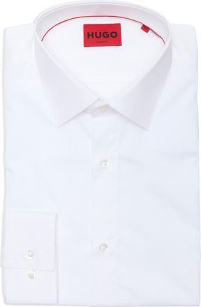 BOSS Valerio Solid Cotton Button-Up Shirt in Open White at Nordstrom Rack, Size 15.5