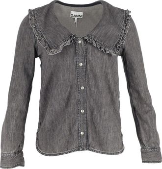 Ganni Ganni Core Light Shirt in Black Cotton