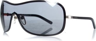 Chanel Pre-owned Womens black shield sunglasses with pearl Metal - One Size