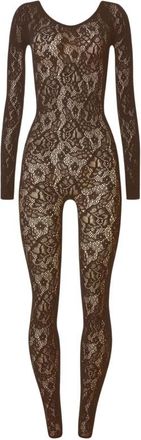 Wolford Jumpsuit met grafische rozenprint - Dames - Jumpsuits - Bruin - S - Wol - Jumpsuits & Playsuits